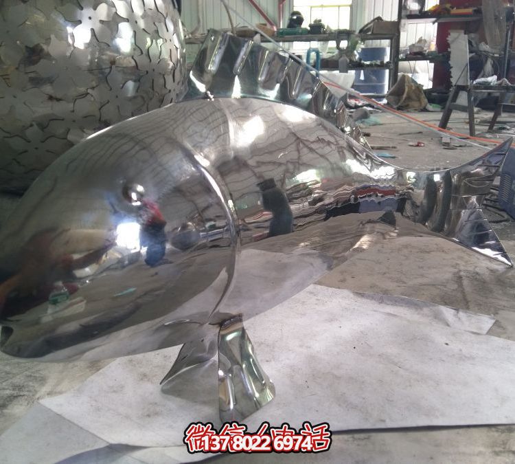 镜面大型水景摆件鱼雕塑