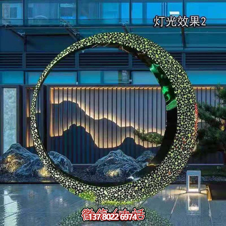 不锈钢灯光圆环，营造月亮美景
