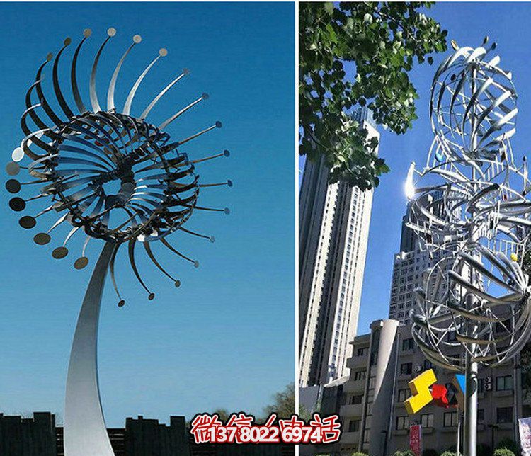 艺术不锈钢雕塑——美丽花朵永恒广场