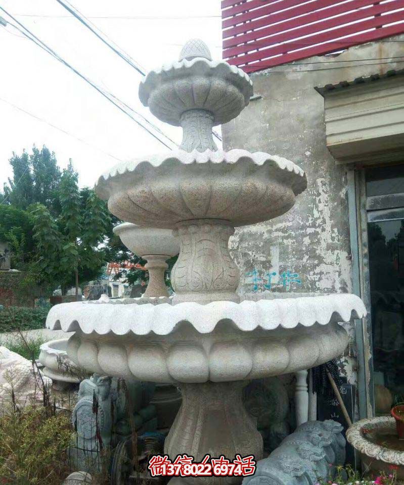 精美多层石雕景观喷泉，打造完美公园