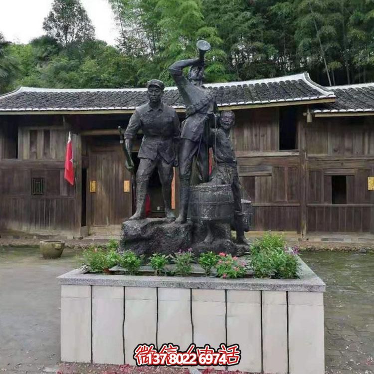 玻璃钢仿铜红军人物雕塑