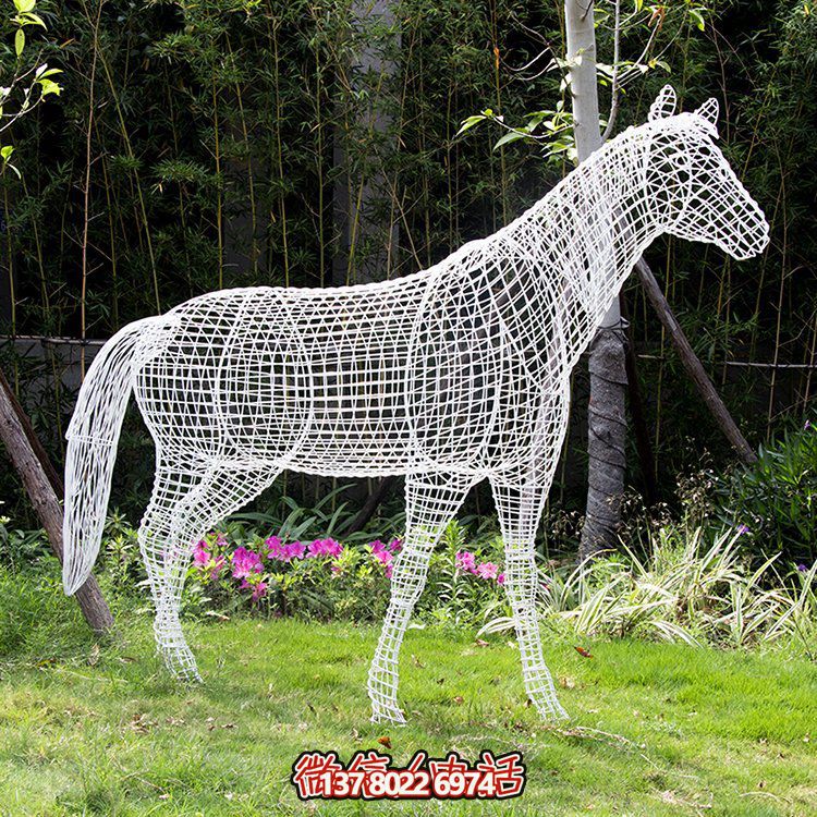 2020新款不锈钢马儿铁艺雕塑