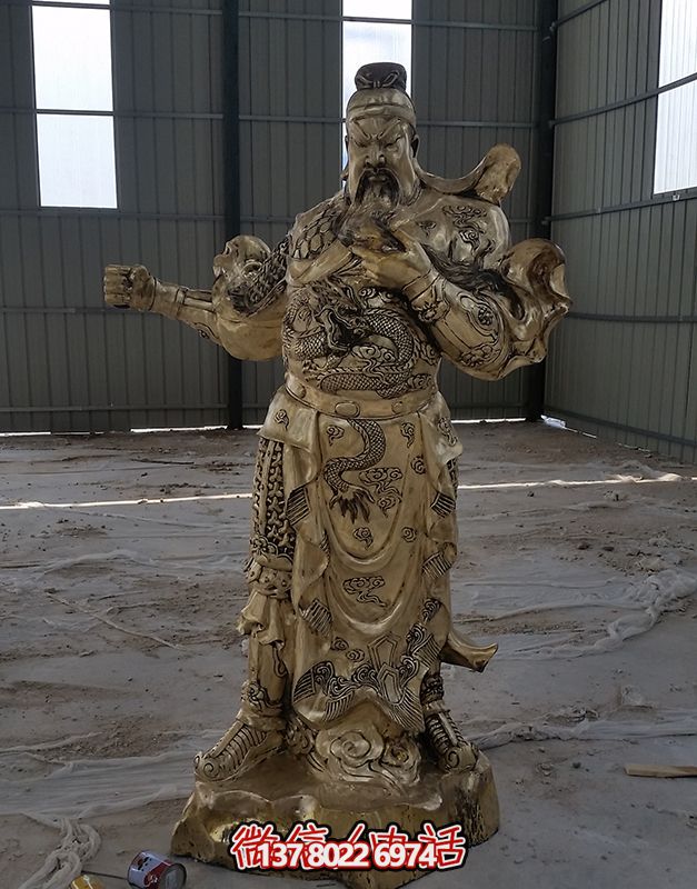 开业大吉，关公佛像黄铜雕塑，招财进宝