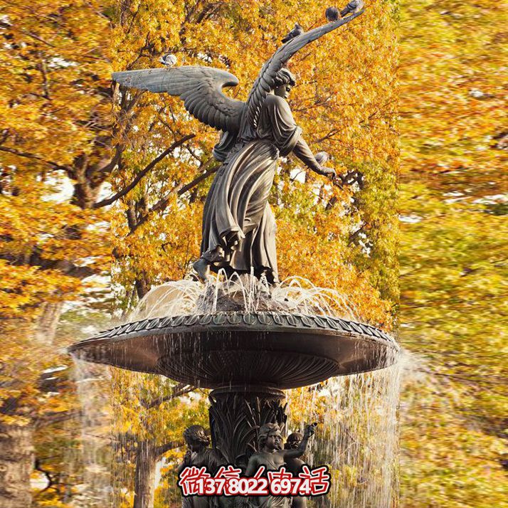 西方铜雕人物喷泉雕塑