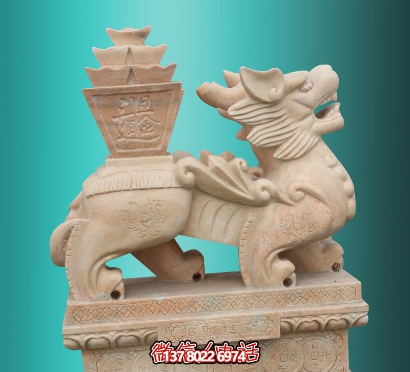 古典雕塑，贵族庭院装饰大理石石雕貔貅