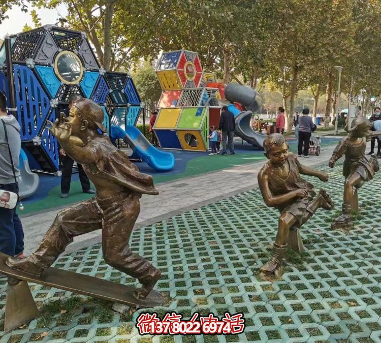 远东玻璃钢仿铜户外景区人物雕塑