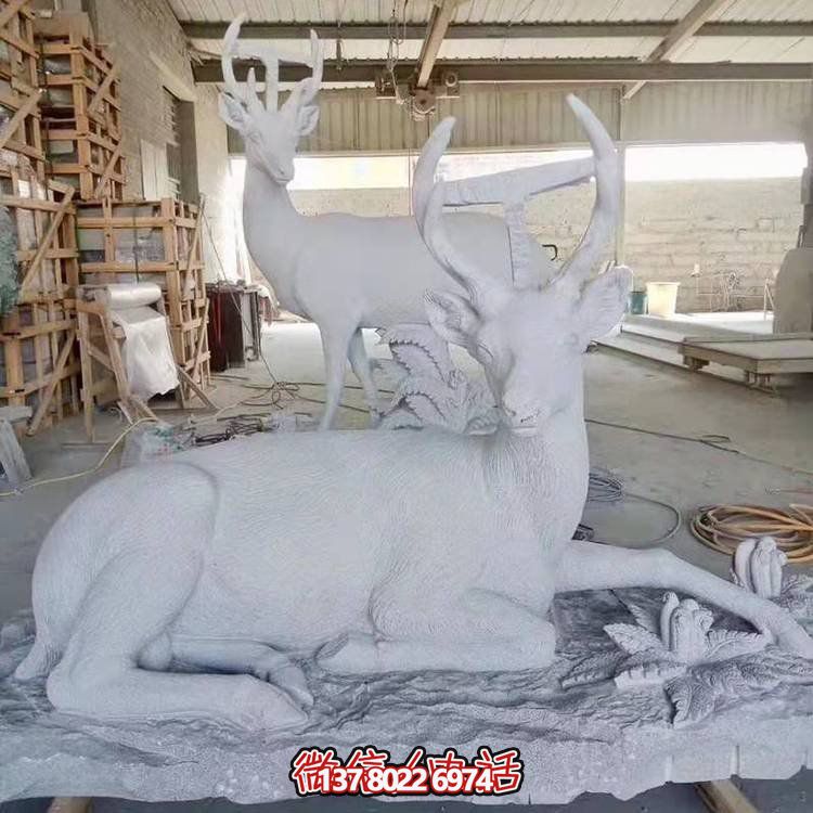 大理石石雕景区山羊雕塑
