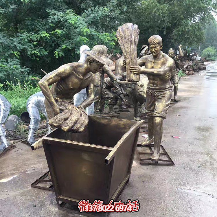 中国民俗——打麦子、劳动、人物雕塑