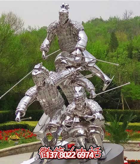 不锈钢古代雕塑景区抛光锻造滑雪人物