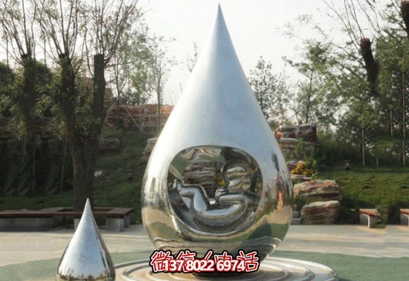 大型不锈钢水滴装饰雕塑，让你的公园更加令人惊叹