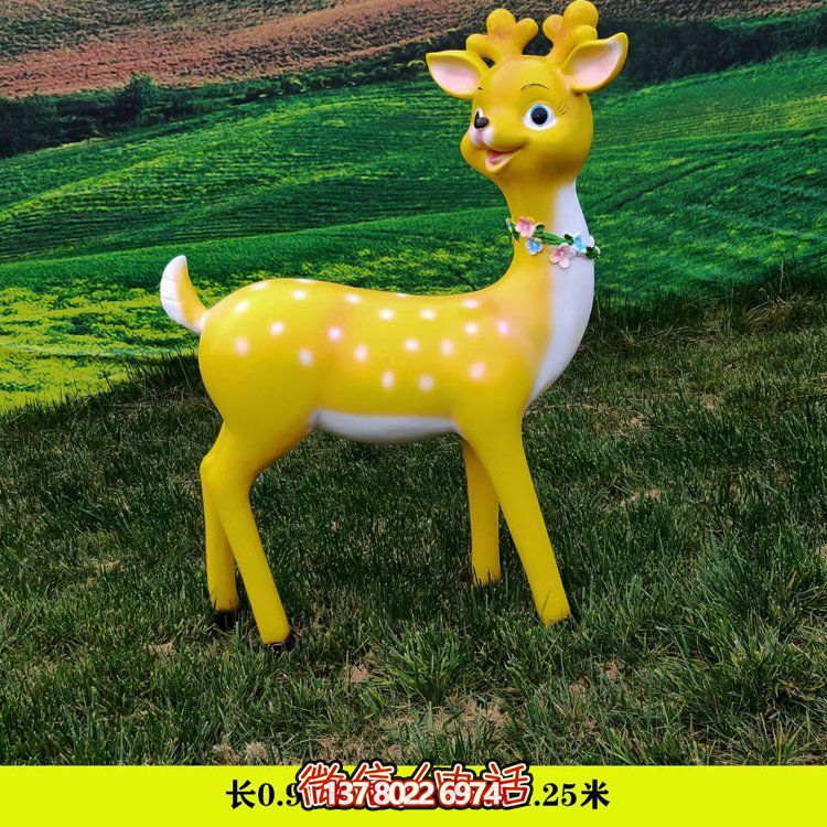 可爱小梅花鹿卡通雕塑