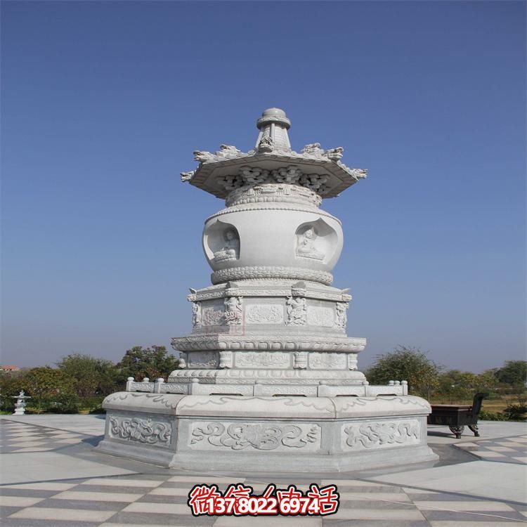 定制石雕佛塔汉白玉仿古舍利塔
