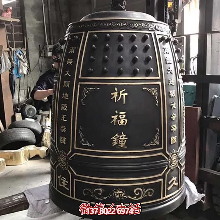古典传统大型祈福铜雕铜钟雕塑摆件