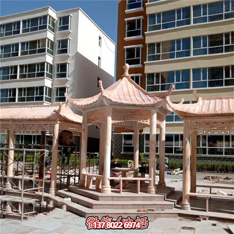 精美雕刻大理石凉亭，为小区、公园、休闲区带来独特视觉享受