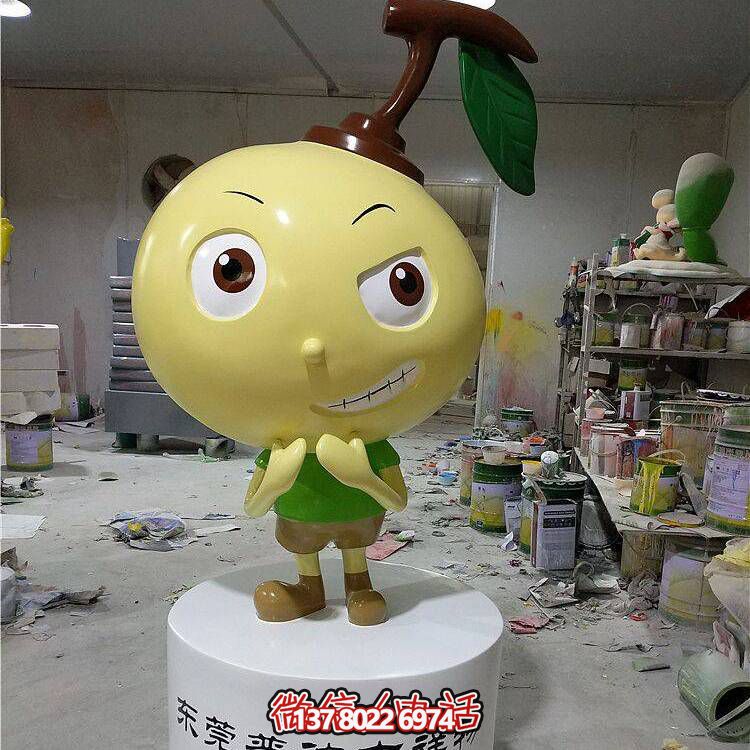 玻璃钢景区公仔卡通水果雕塑