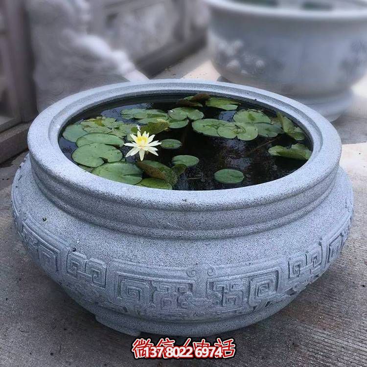 仿古大理石石雕鱼缸，用艺术装点你的生活