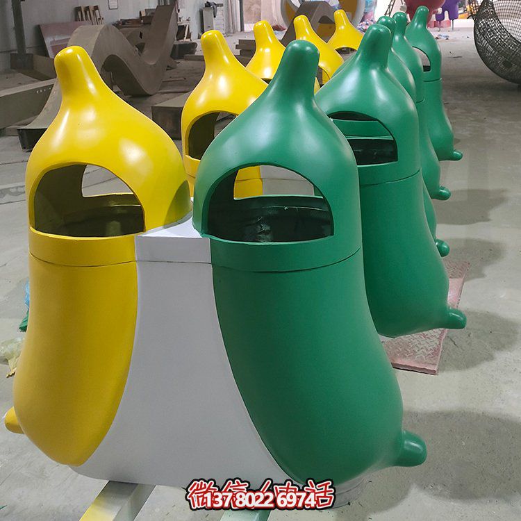 创意玻璃钢垃圾桶，家庭园林装饰摆件