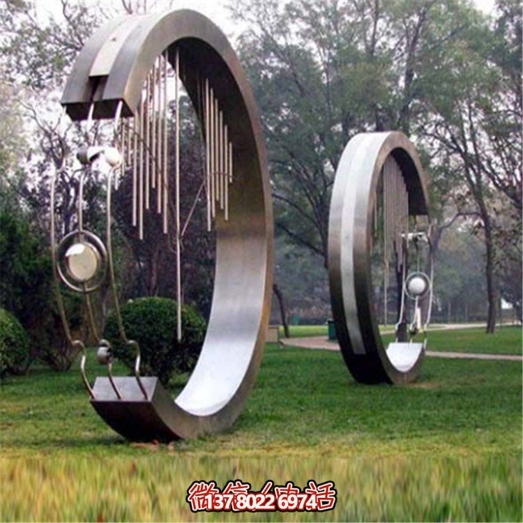 不锈钢圆环创意雕塑，点亮园林景观装饰