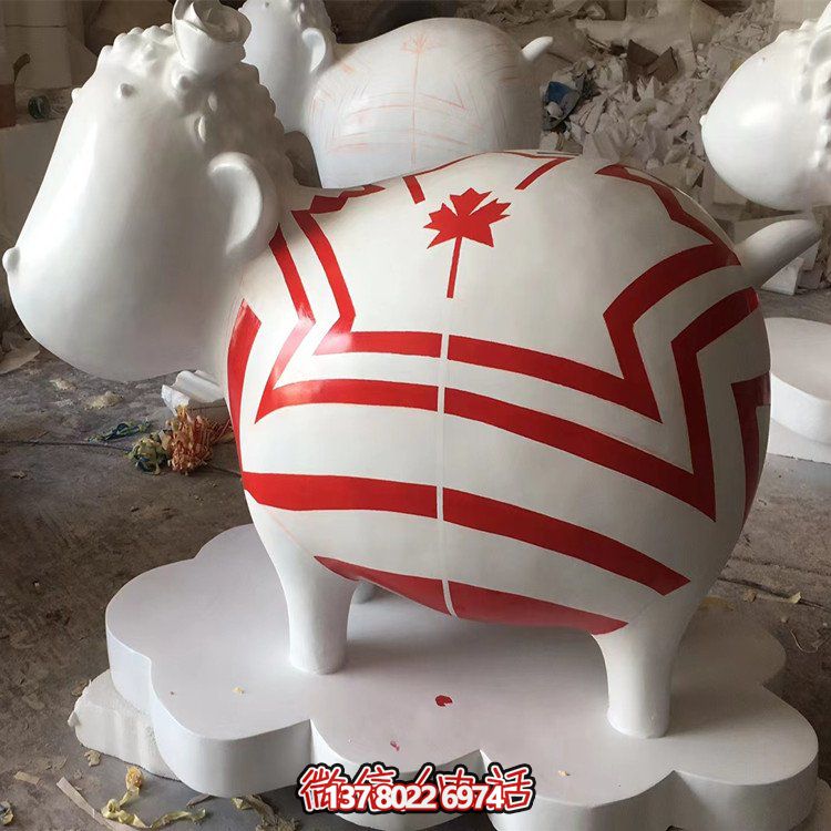 彩绘动物摆件玻璃钢儿童室装饰