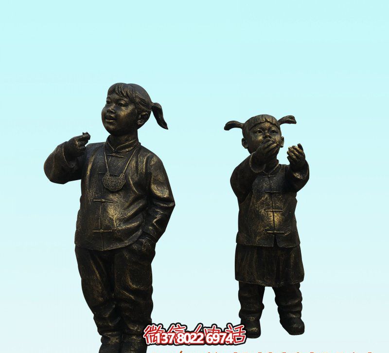 景区铜雕儿童雕塑玩耍体验