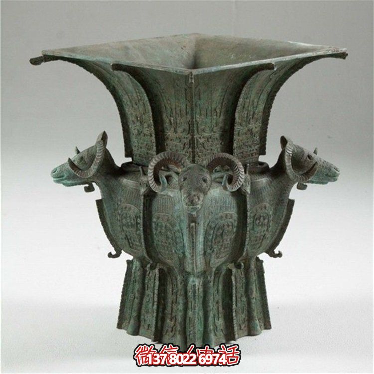 创意艺术铜雕花盆雕塑