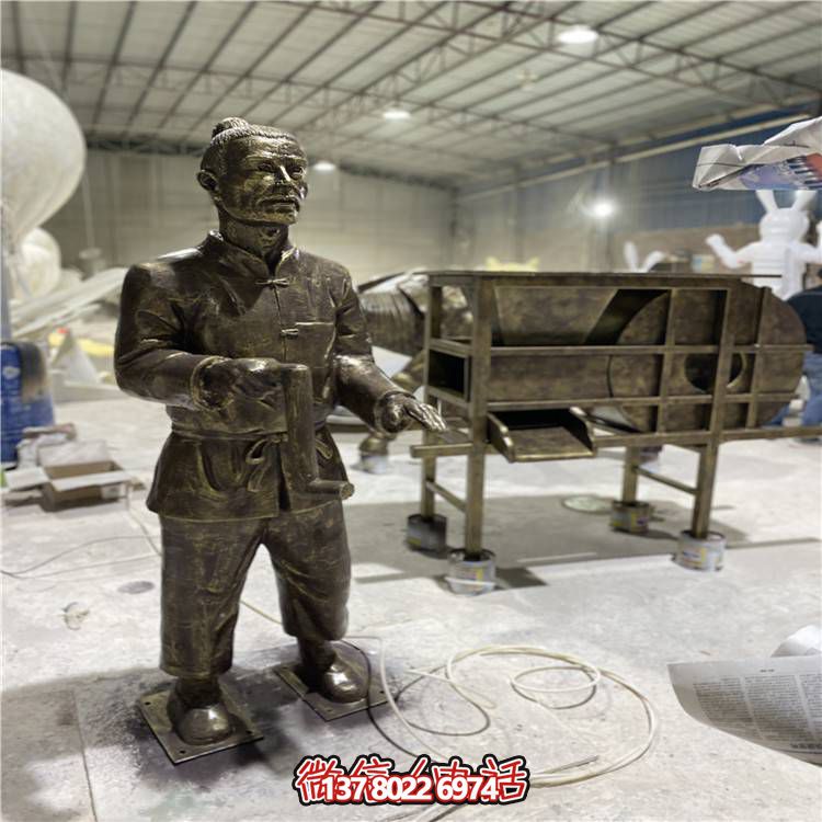 古典雕塑玻璃钢仿铜人物