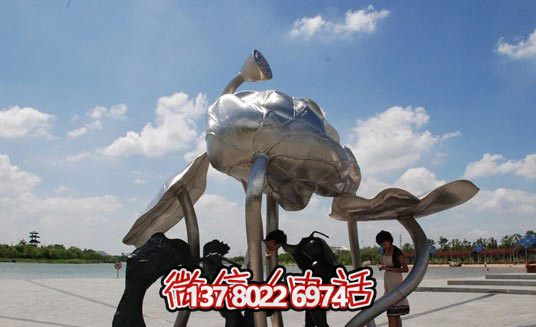 不锈钢荷叶雕塑——抽象艺术的精美体现