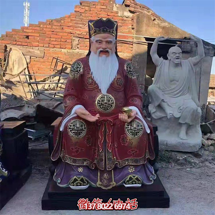 玻璃钢彩绘财神雕塑，为景区寺庙供奉