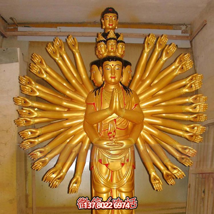 鎏金千手观音大型雕塑，精美绝伦，醉人心魄