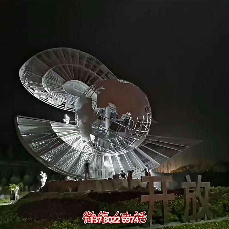 不锈钢大型户外景观镂空创意地球仪雕塑