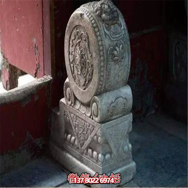 精美中式古典石雕浮雕仿古建筑镇宅抱鼓门墩