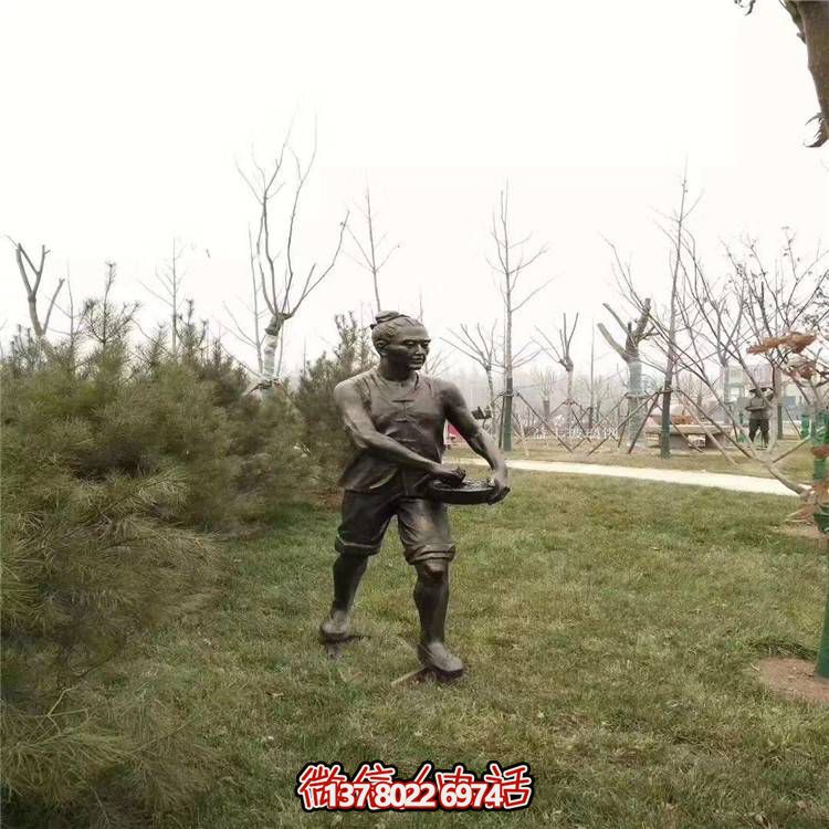 玻璃钢雕塑融合户外园林民俗情景主题农耕人物