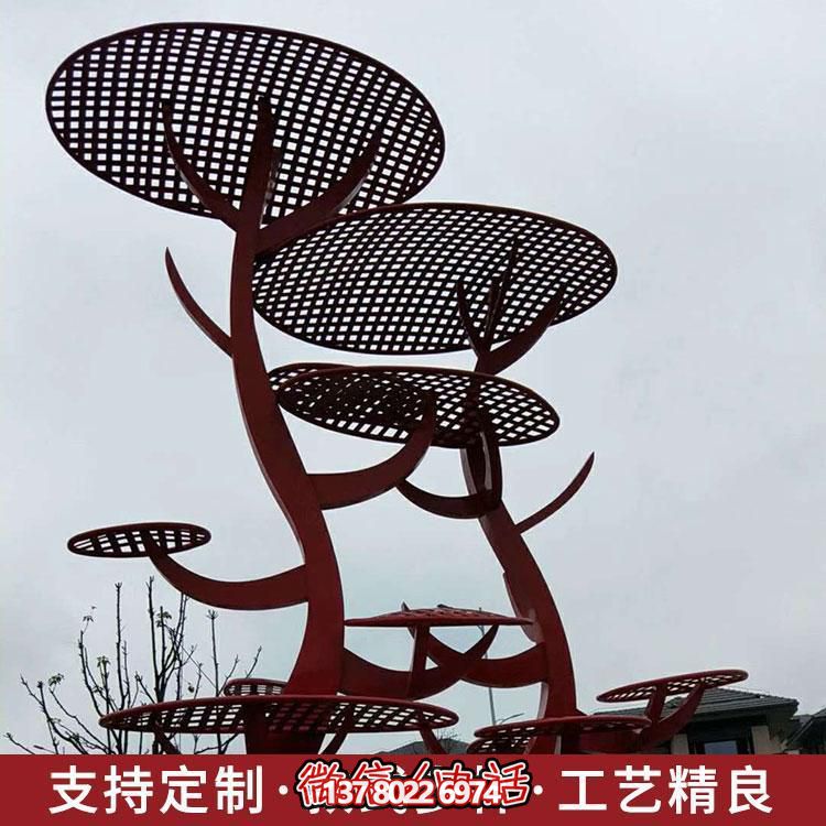 不锈钢大型户外抽象树摆件