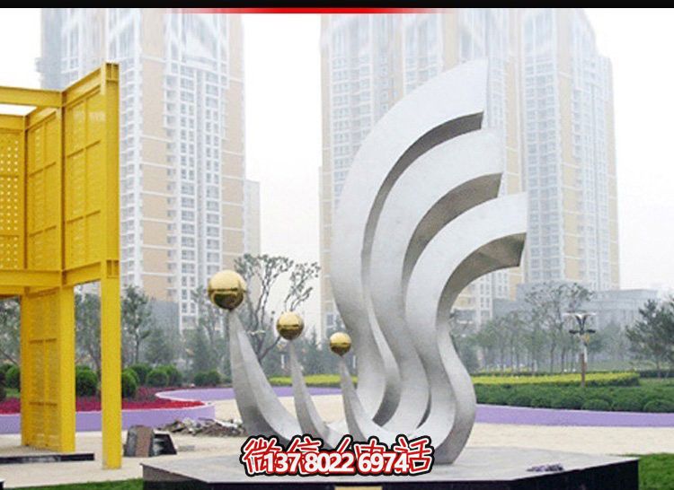凤凰不锈钢雕塑，点亮公园广场