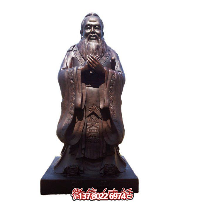 仿古雕塑玻璃钢园林，点缀校园名人——孔子