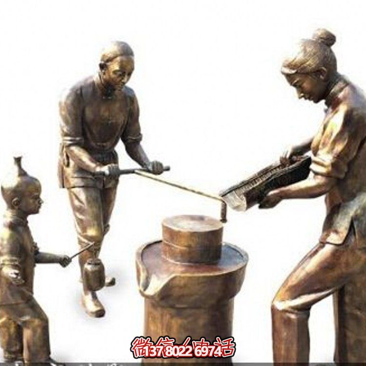 仿古铜玻璃钢园林景观人物民俗城市街道装饰