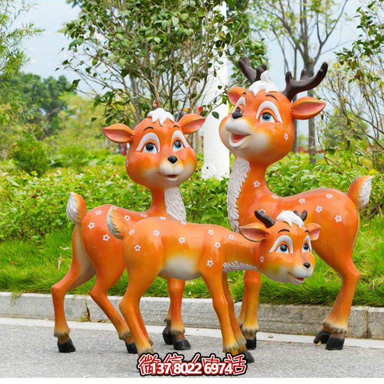 娱乐多彩的动物园玻璃钢仿铜雕塑景观