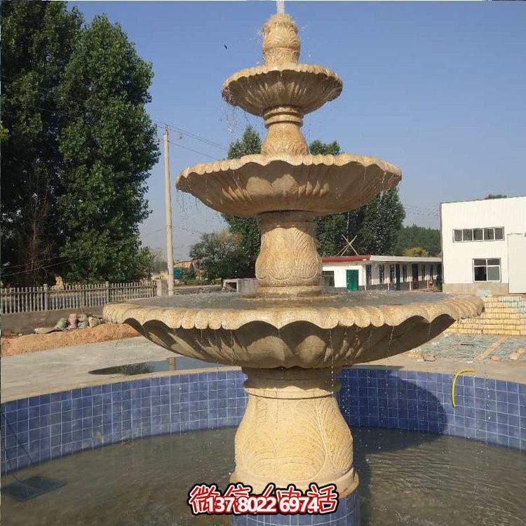 花岗岩喷泉流水摆件，给你不一样的户外广场园林景观雕塑