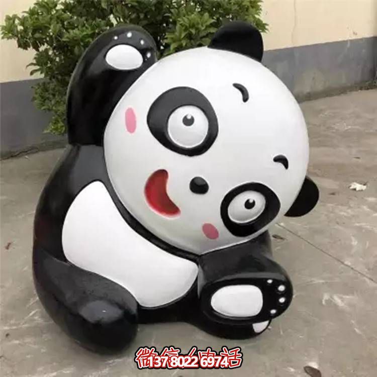 玻璃钢熊猫人物造型吉祥物