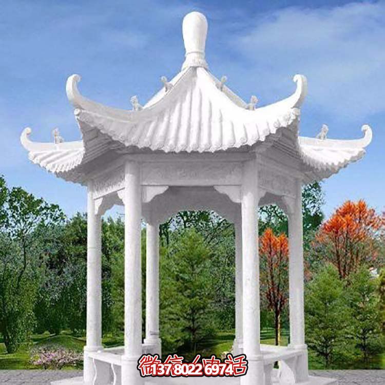 精美花岗岩雕刻公园凉亭