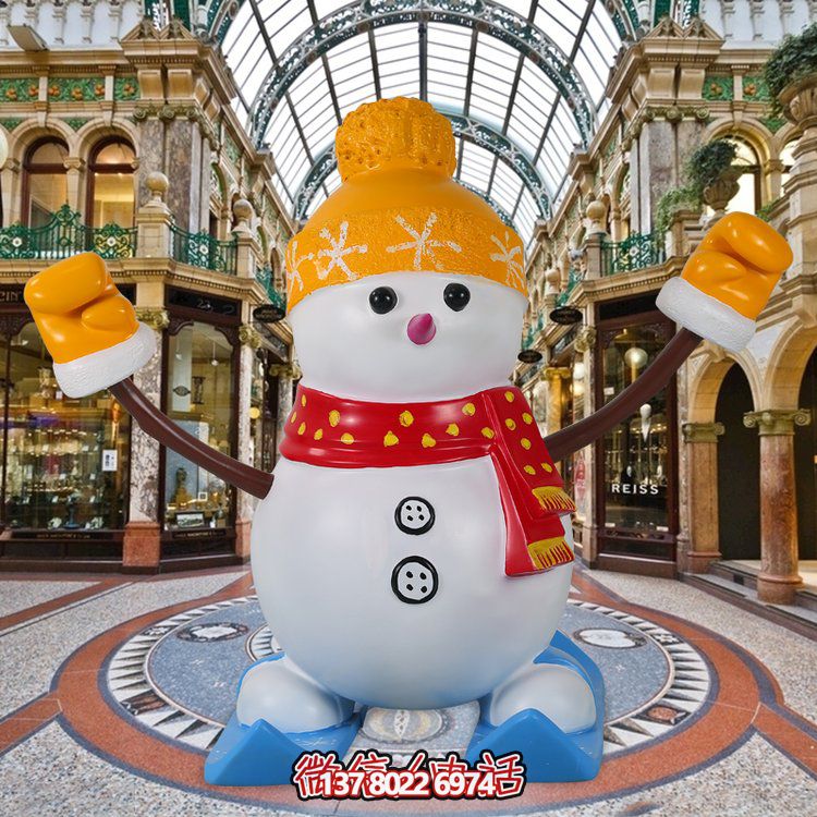 美观耐用的玻璃钢雪人景观摆件