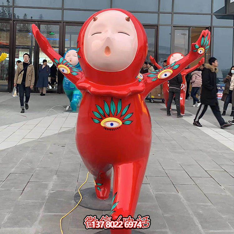 大型玻璃钢彩绘卡通人物景观