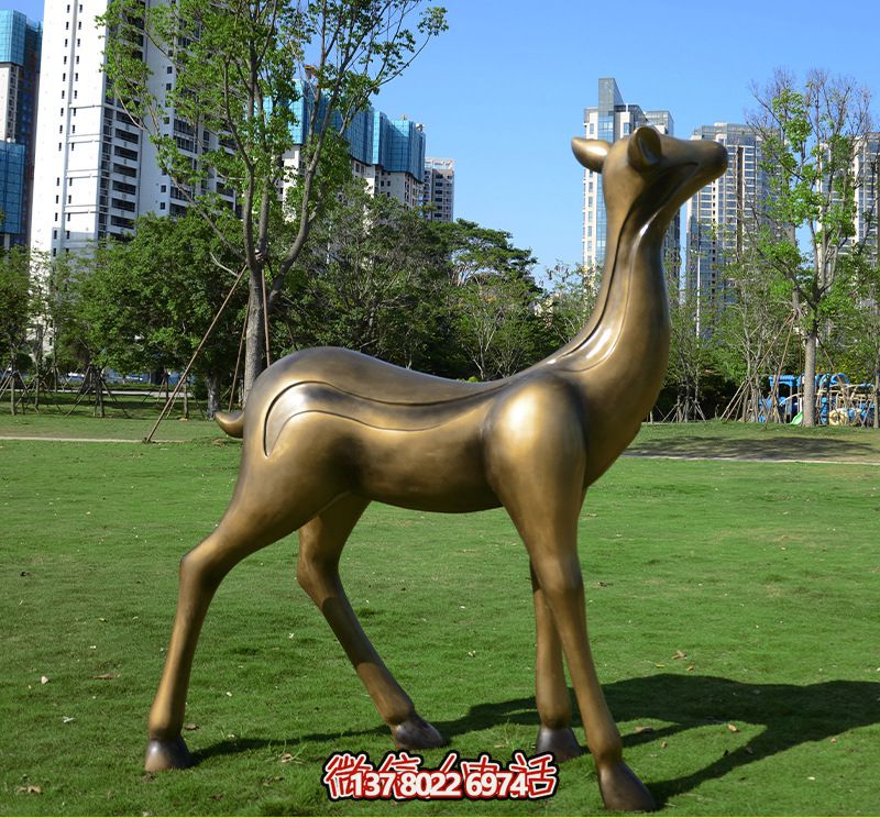 不锈钢仿铜梅花鹿雕塑