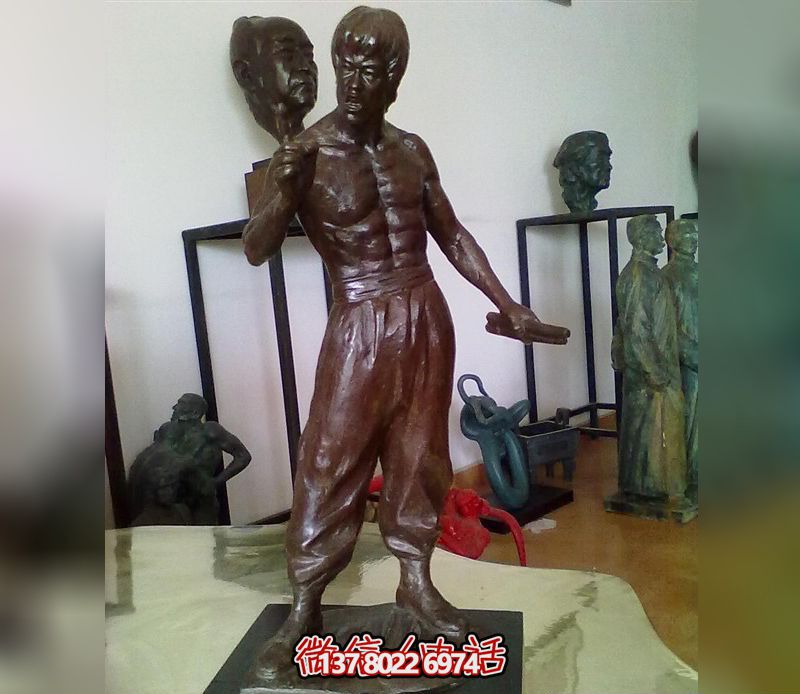 传奇影星李小龙铜雕雕塑