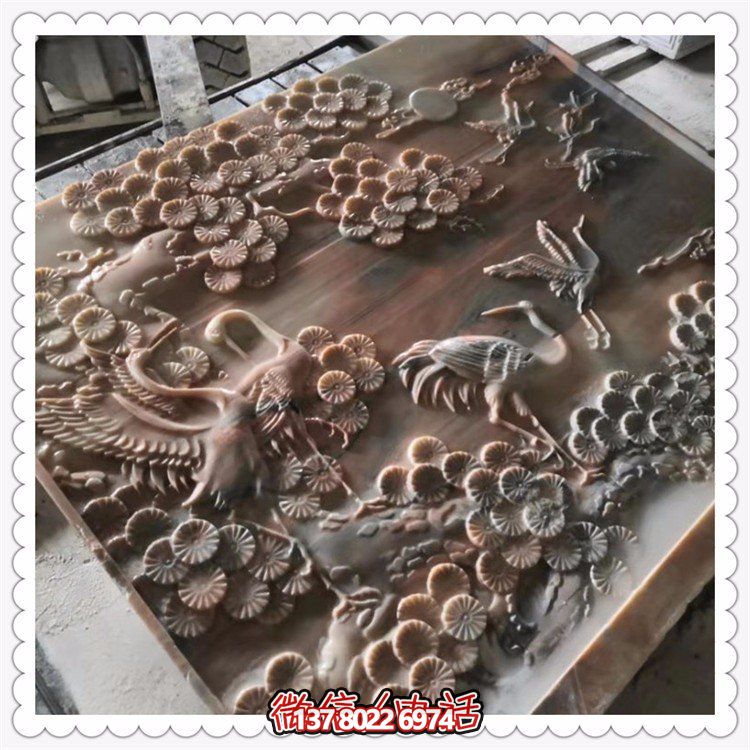 绿色园林青石雕塑壁画装饰