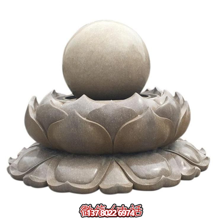 中式风水荷花流水水池