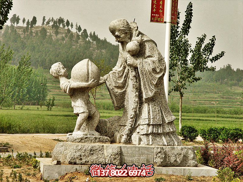 震撼福禄寿大型户外大理石雕塑