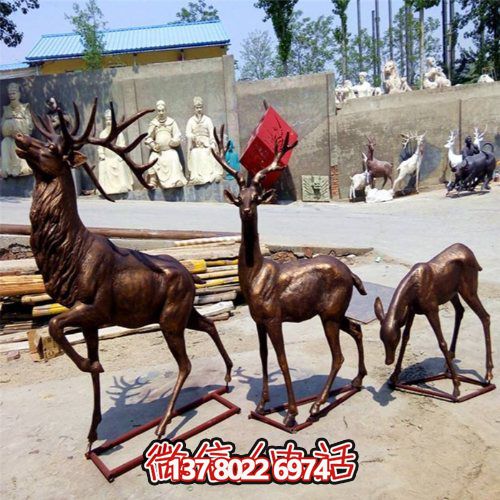 绿地铜雕梅花鹿雕塑