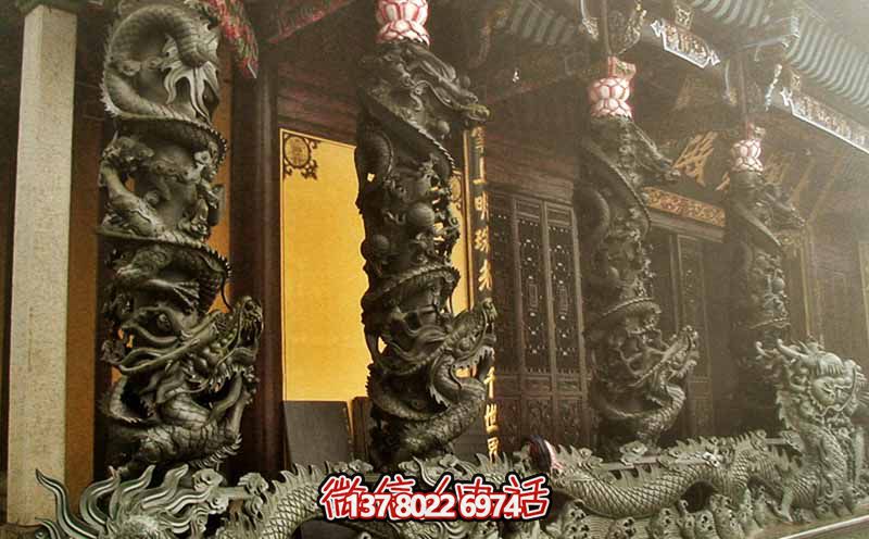青铜雕刻龙纹仿古寺庙大殿门前装饰