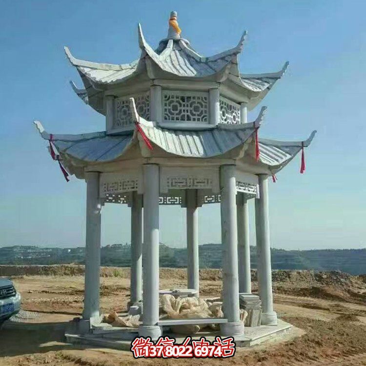 中式双层凉亭，传承传统文化美学